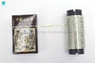Fita holográfica da tira de rasgo do ouro alto para a caixa do cigarro que empacota no material de 40 MOPP do mícron