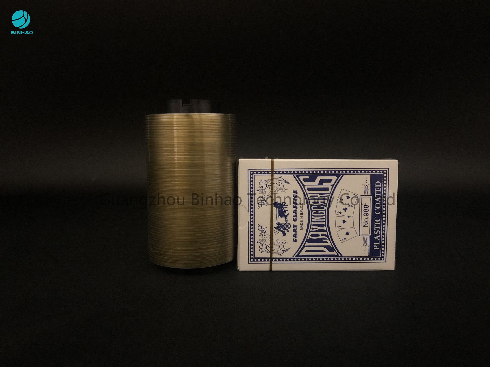 Fita da tira de rasgo do ouro dos materiais de BOPP para a caixa de cartões do jogo do cigarro que empacota com único esparadrapo lateral