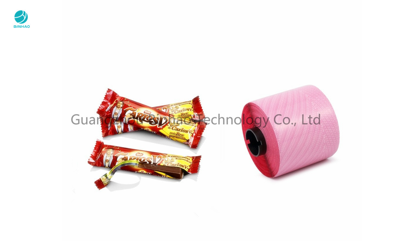 A fita de alta elasticidade do rasgo da força 2.5mm Mopp para o alimento dos doces fácil abre na cor vermelha