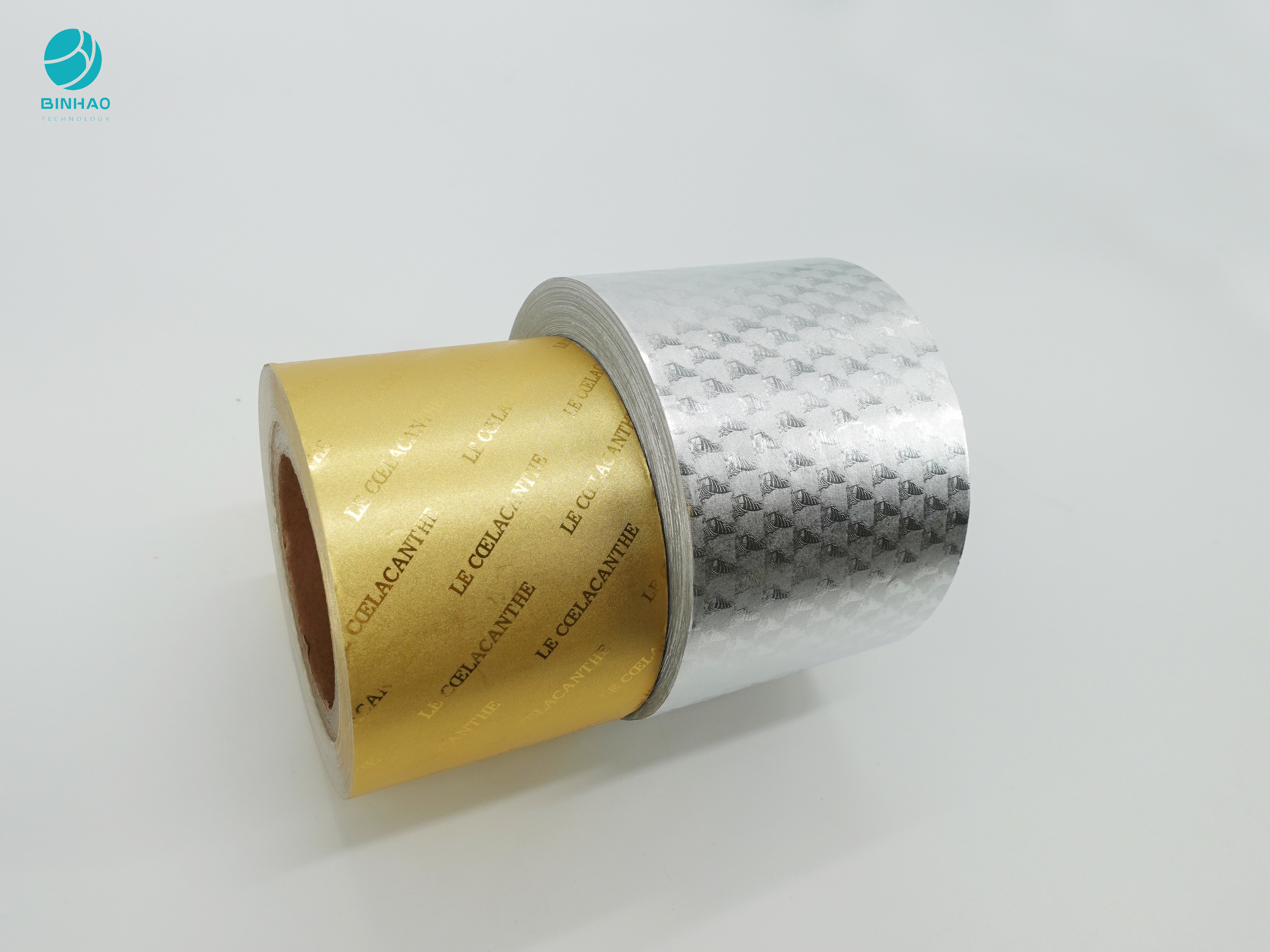 Papel de prata gravado da folha de alumínio do ouro do teste padrão para o pacote do cigarro