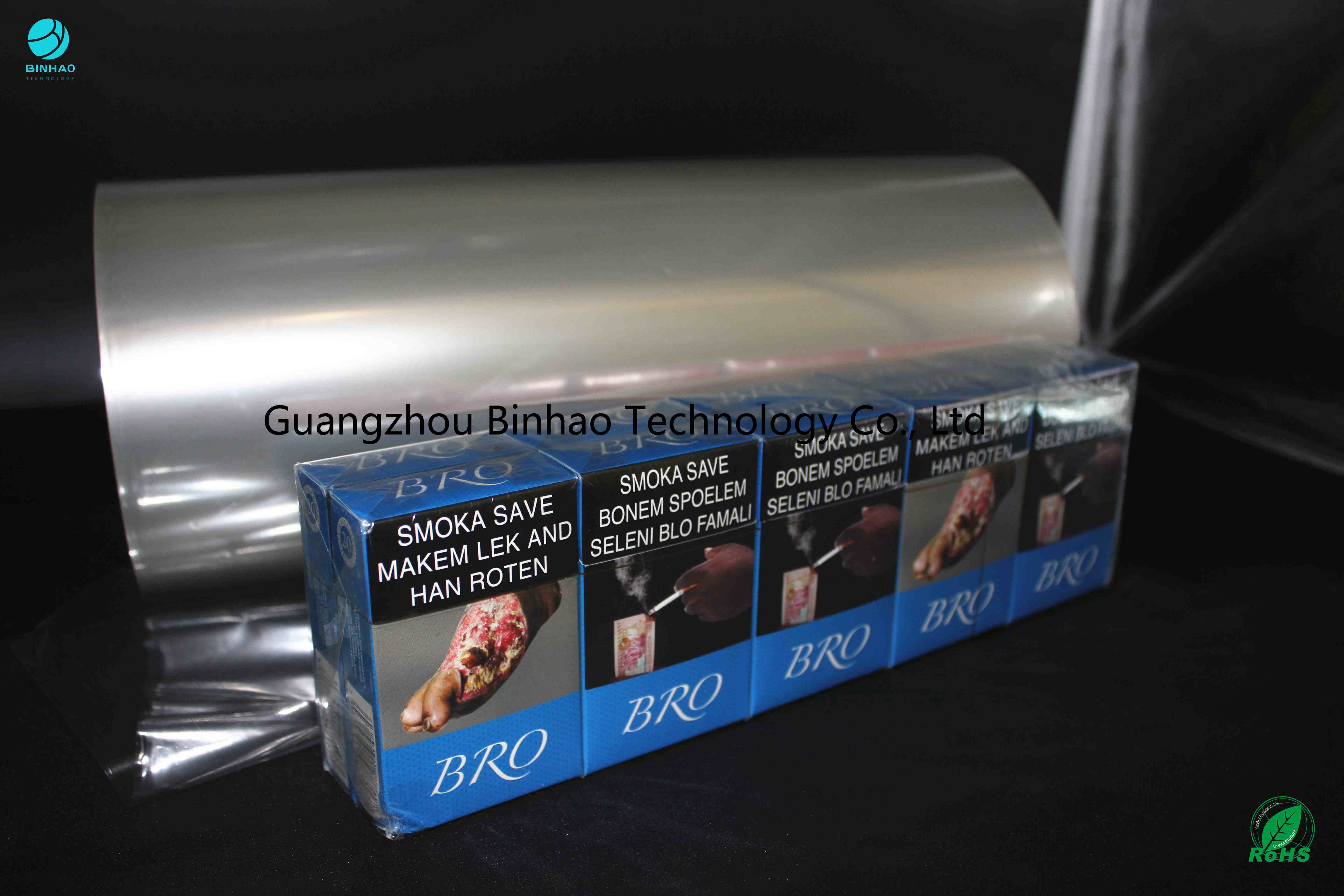 Rolo de filme brilhante da embalagem do PVC da resistência de abrasão para o cigarro despido