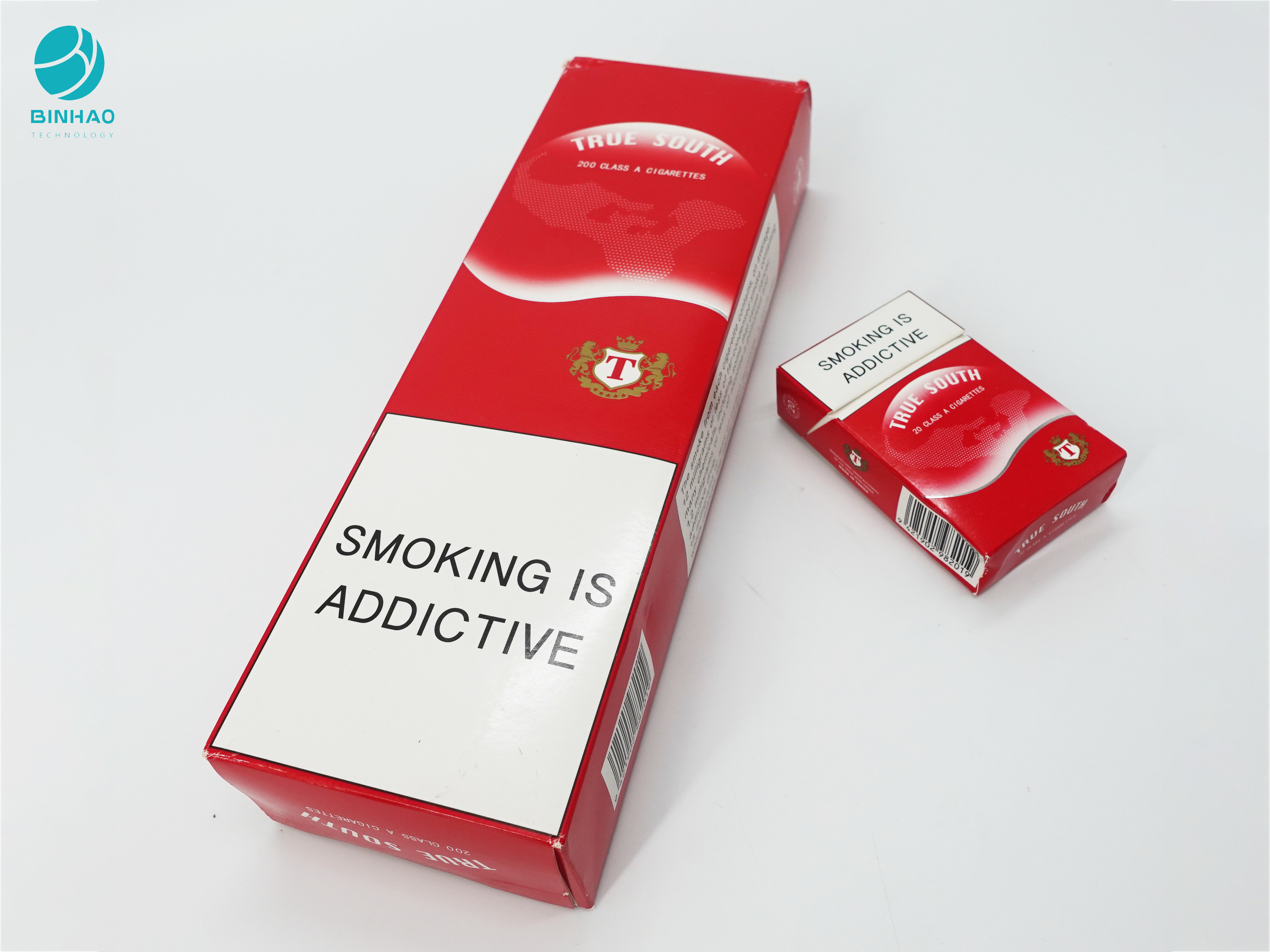 Caixas duráveis do papel do cartão do projeto vermelho para o empacotamento da caixa do cigarro de cigarro